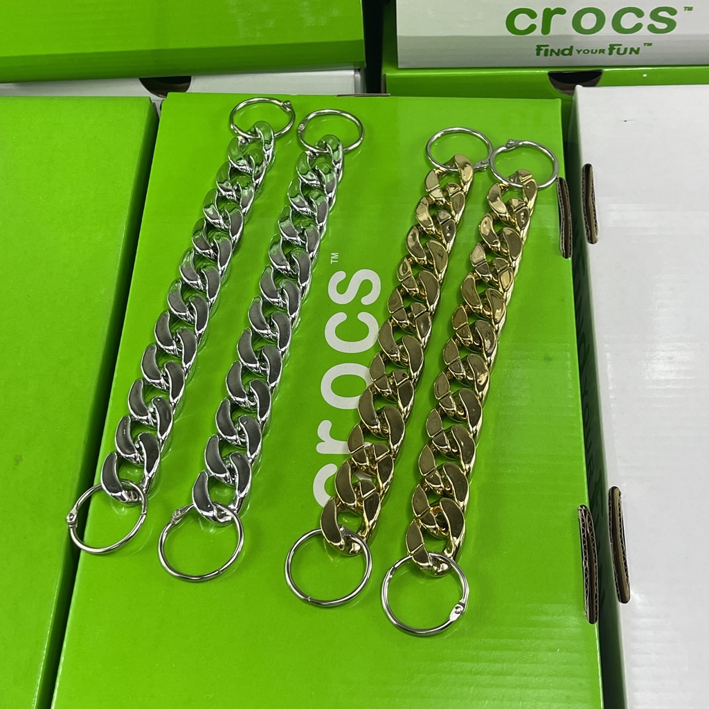 1 Pasang Rantai Emas JIBBITZ Untuk CROCS (2 pcs)