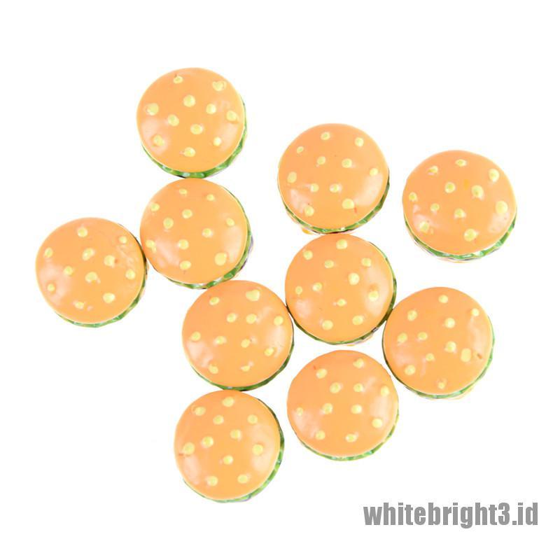 (white3) 10pcs Miniatur Hamburger Skala 1: 12 Untuk Dekorasi Rumah Boneka