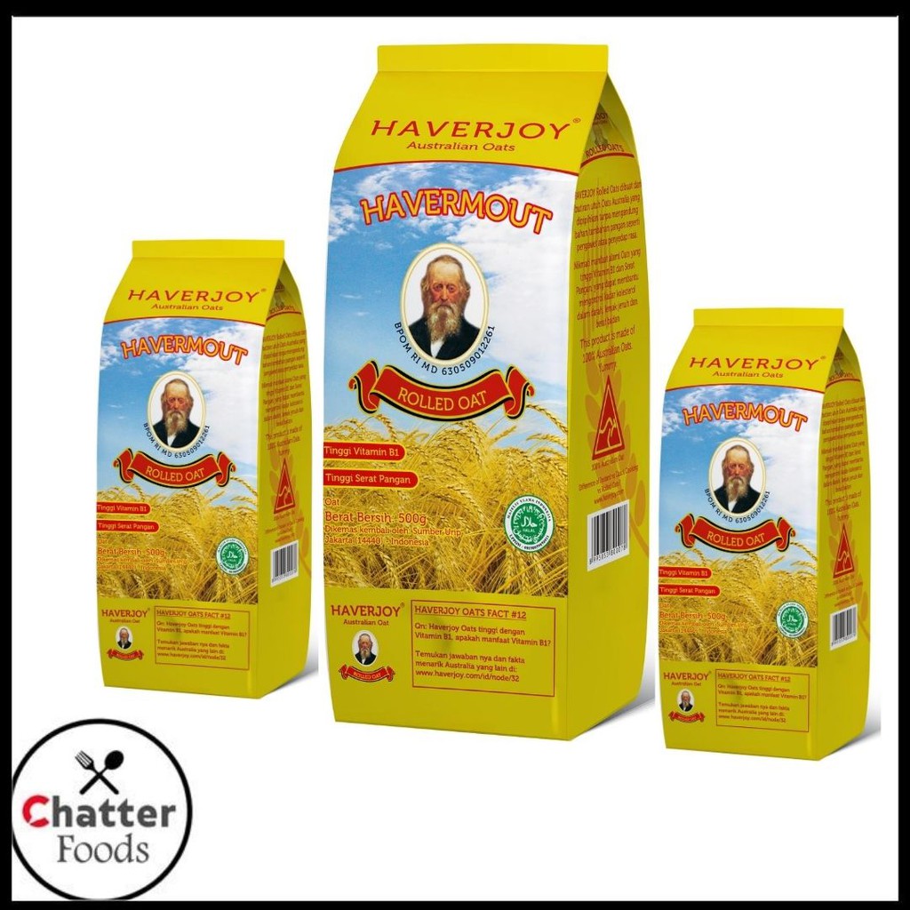 

Pilihan Sehat / SEREAL Gandum Utuh Haverjoy / Havermout Rolled Oat / 1kg / Halal