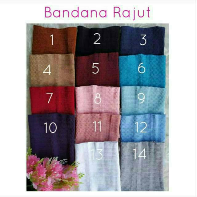 Bandana rajut satu warna