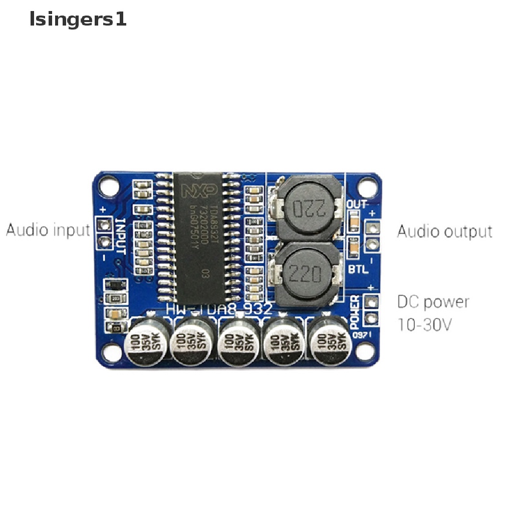 (lsingers1) Tda8932 Modul Amplifier Power Amp Digital Mono Audio 35W DC 12V 24V