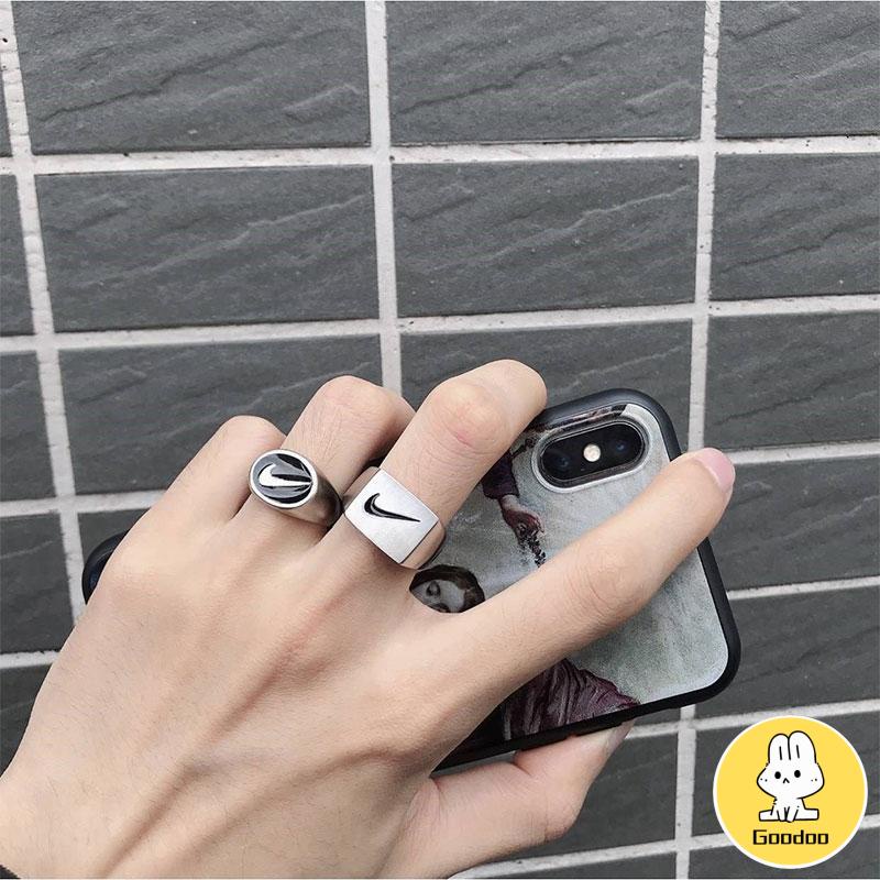 Cincin Gaya Korea Pola Kait Untuk Pria Dan Wanita Gaya korea Aksesoris Fashion -Doo