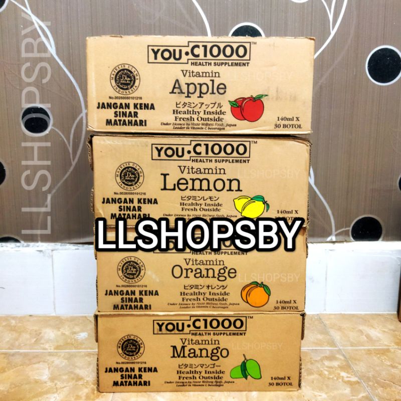 

you c 1000 orange lemon apel mango kaca 1 dus 1 karton isi 30