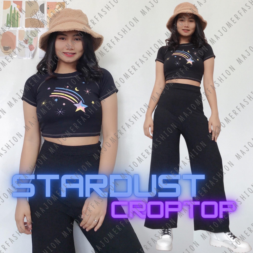 MAJOMER ® | STARDUST KNIT RIB CROP TOP - KAOS CROP TOP