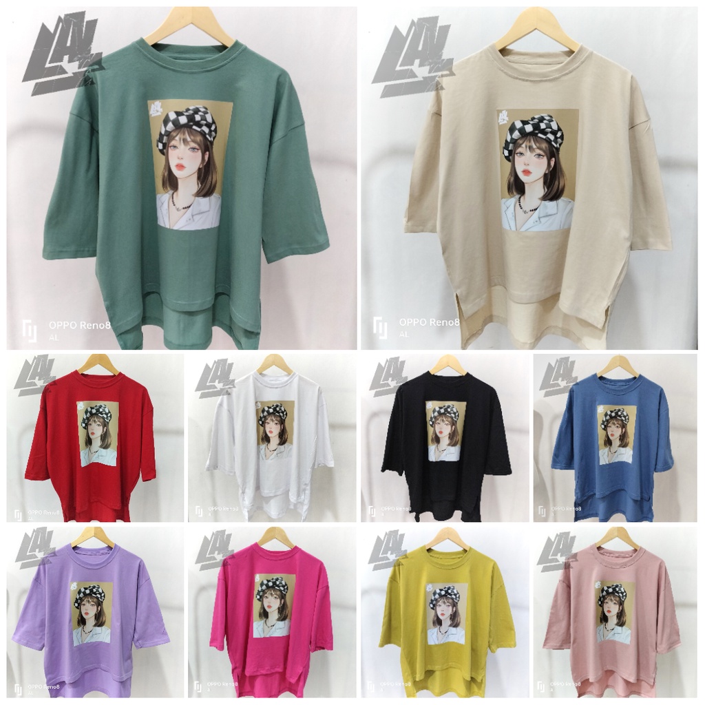 KAOS OVERSIZED COTTON COMBED 24S VIRAL HIJAB WANITA PENGUIN PRINTING DTF SABLON GAMBAR SIKU ATASAN BAJU PINGUIN KEKINIAN