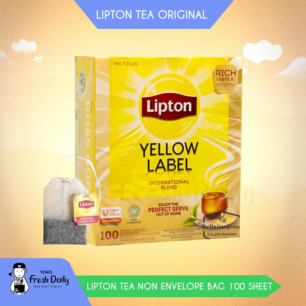 

LIPTON YELLOW LABEL BLACK TEA 100 BAGS NON ENVELOPED