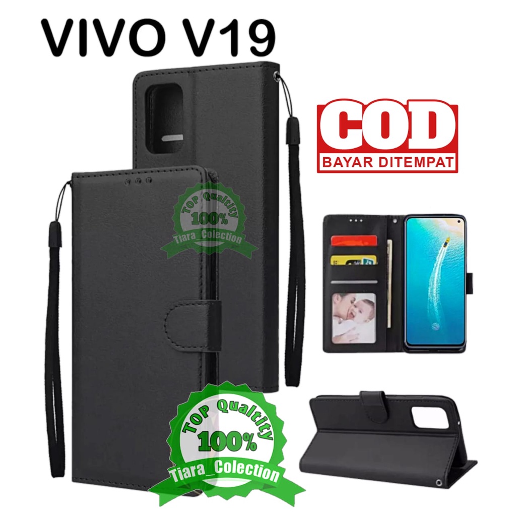 CASE FLIP VIVO V19 CASING HP / COVER HP UNTUK VIVO V19 LETAHER FLIP CASE DOMPET