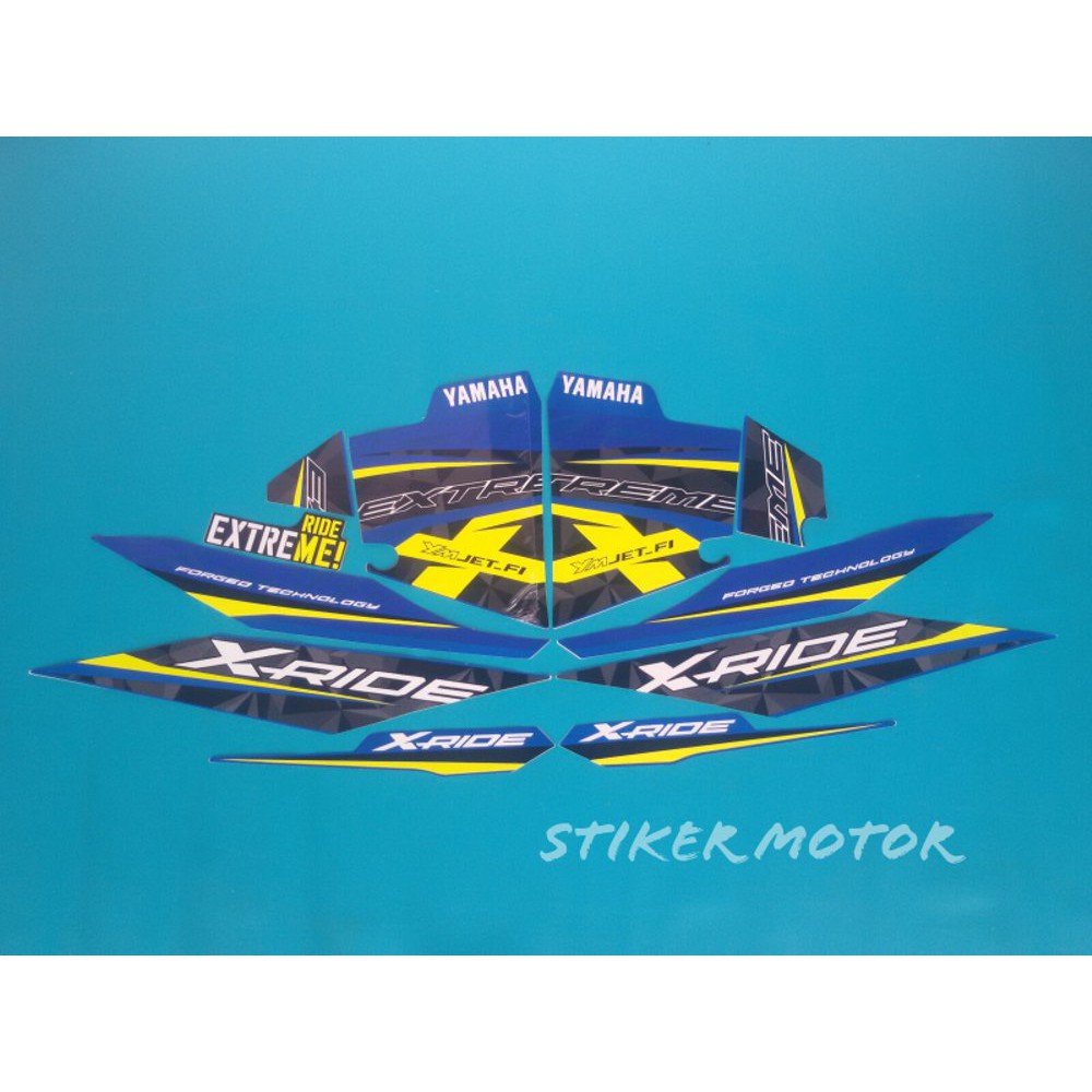 Variasi stiker motor xride 2016 biru