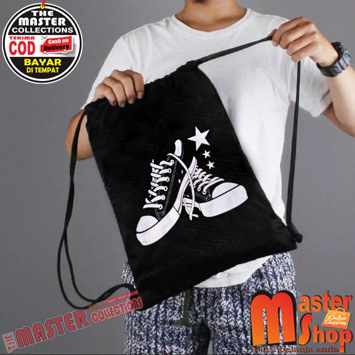 Tas Serut Sepatu / Drawstring / Tas Tali / Tas Stringbag Gym Olahraga ( MURAH BISA COD )