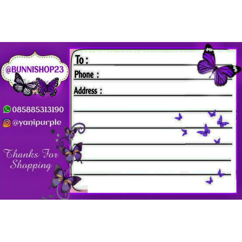 

Label pengiriman online shop