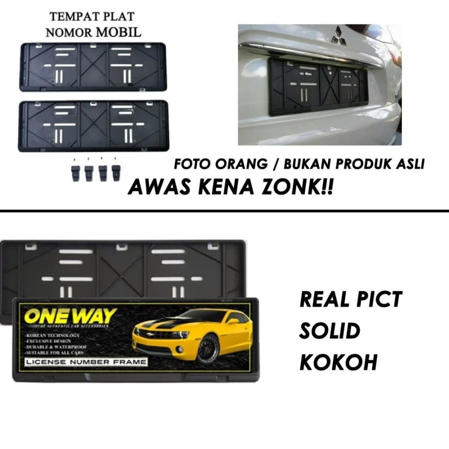 Frame Plat Nomor / Tempat Dudukan Plat Mobil / Cover Plat Nomor 2 PCS