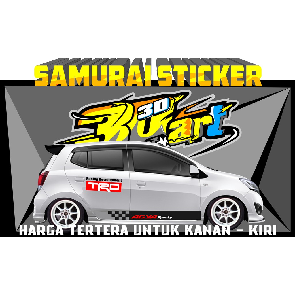 striping mobil agya trd stiker trd