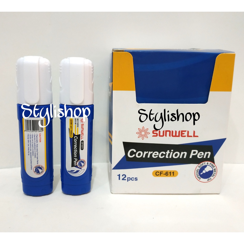 

Correction Pen Merk Sunwell CF611, Tipex, Penghapus Bulpen