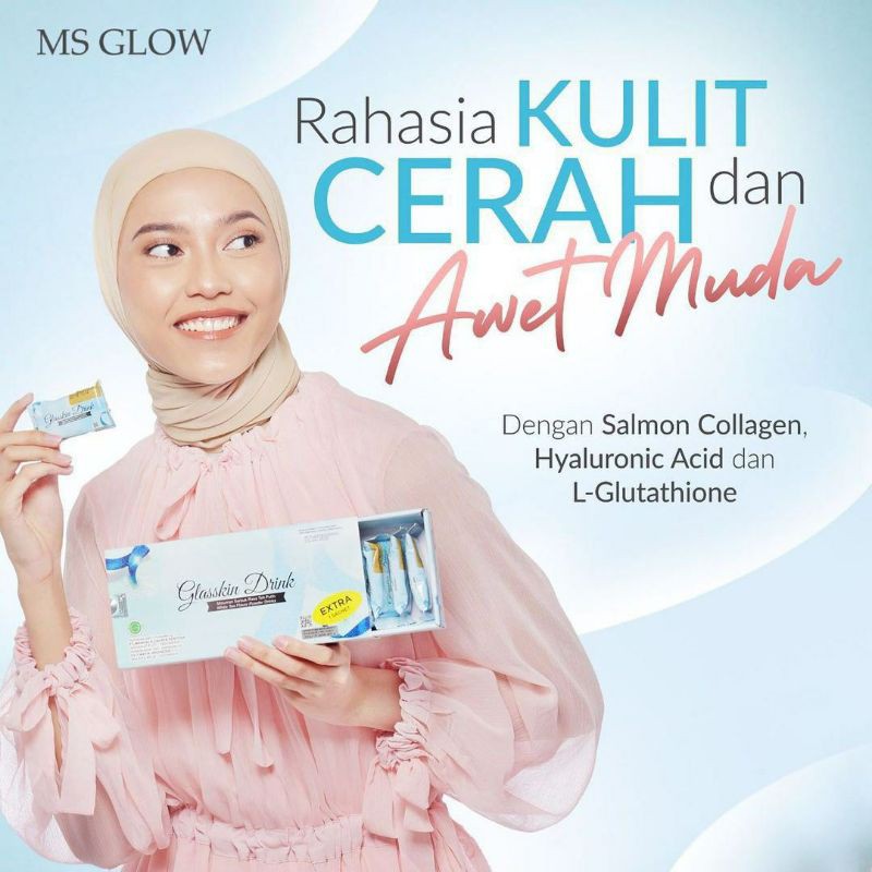 

MSGlow Glasskin Drink|Minuman Collagen|Minuman Awet Muda|100% ORIGINAL|Halal&BPOM|