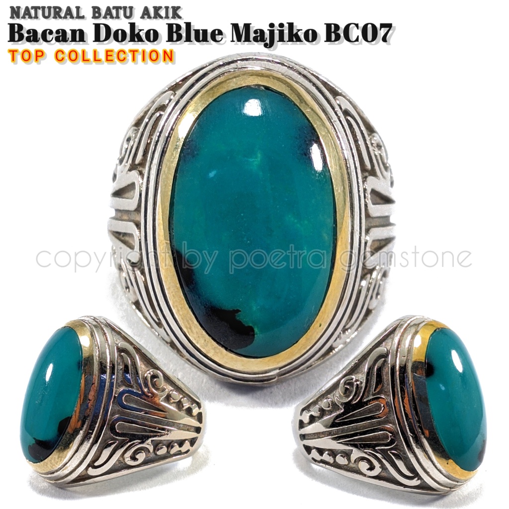 Natural Batu akik Bacan Doko Blue Majiko BC07