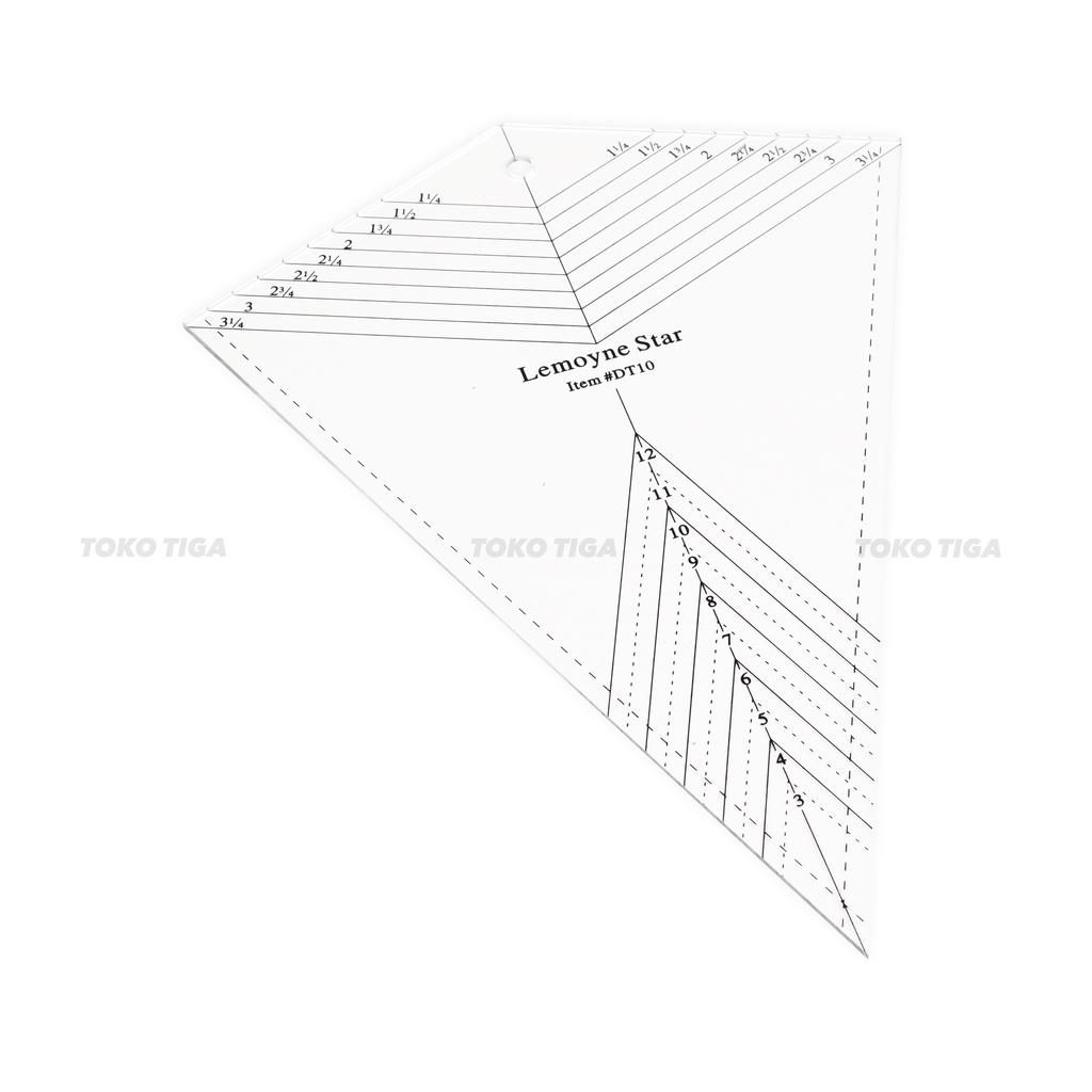 Penggaris Patchwork / Quilting Ruler Lemoyne Star (DT-10)