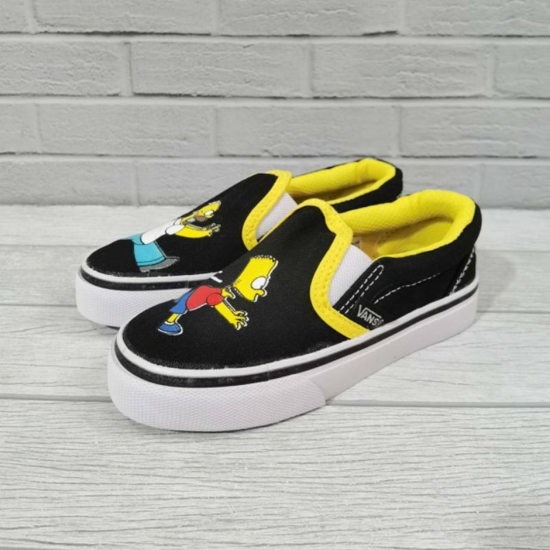 Sepatu Anak Vans Slip On Simpson Black Yellow Size 26 - 35 Premium Quality