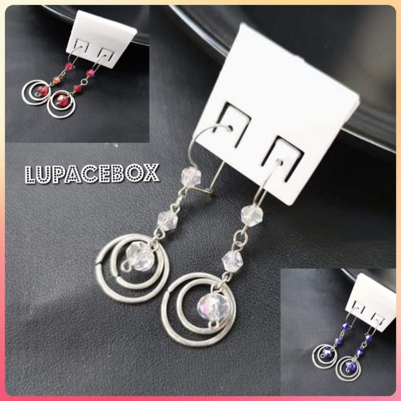 Anting Titanium Juntai Bulat Panjang Anti Karat