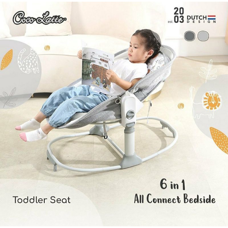 Ayunan Bayi Cocolatte 6 in 1 All Connect Bedside Side Bed Bassinet Rocker