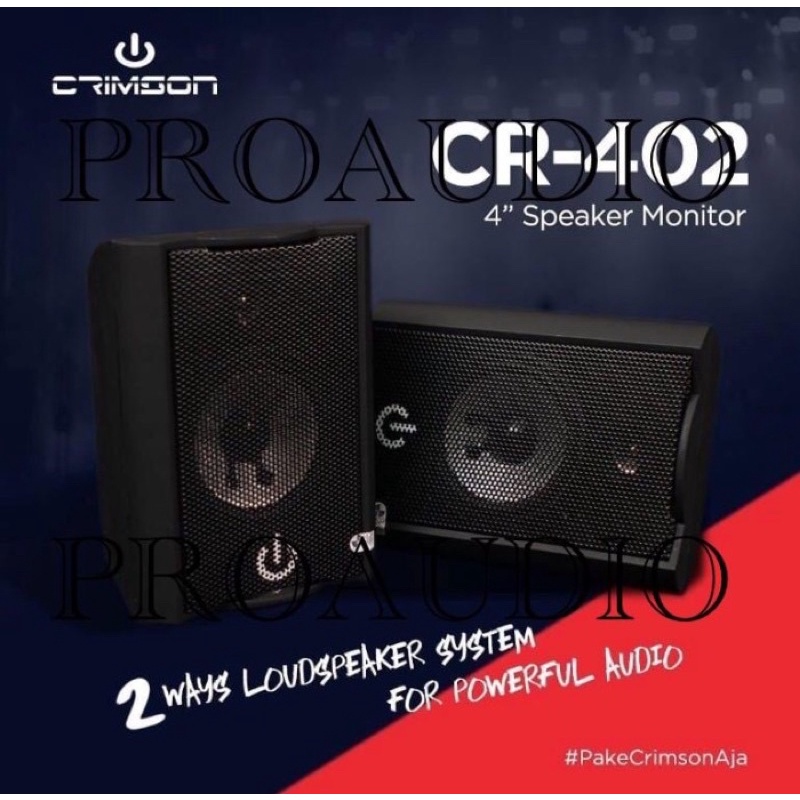 Speaker Pasif 4 Inch 2 Way Monitor Crimson CR-402 CR402 CR 402