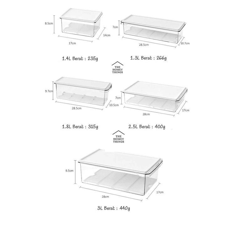 KOTAK PENYIMPANAN MAKANAN KULKAS PET DENGAN SARINGAN / BOX KONTAINER KULKAS / FOOD STORAGE / TEMPAT PENYIMPANAN MAKANAN