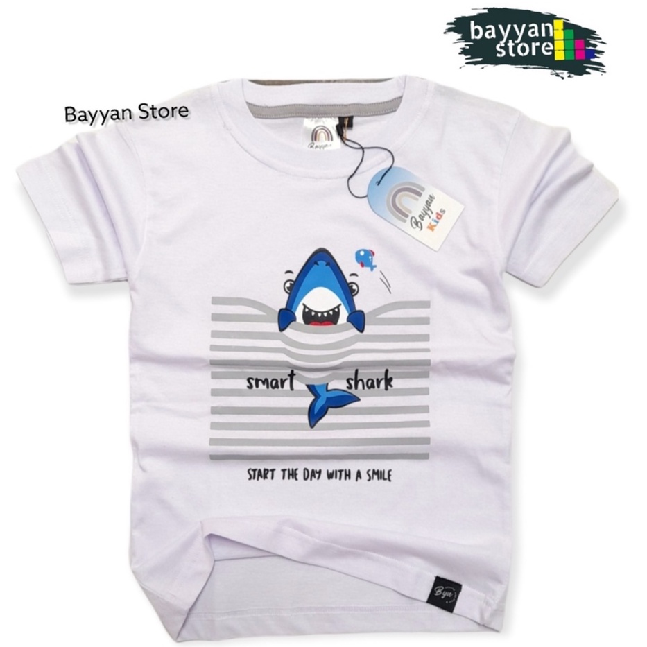 Bayyan Baju Kaos Anak Laki Laki Umur 1-12 Tahun Bahan Cotton