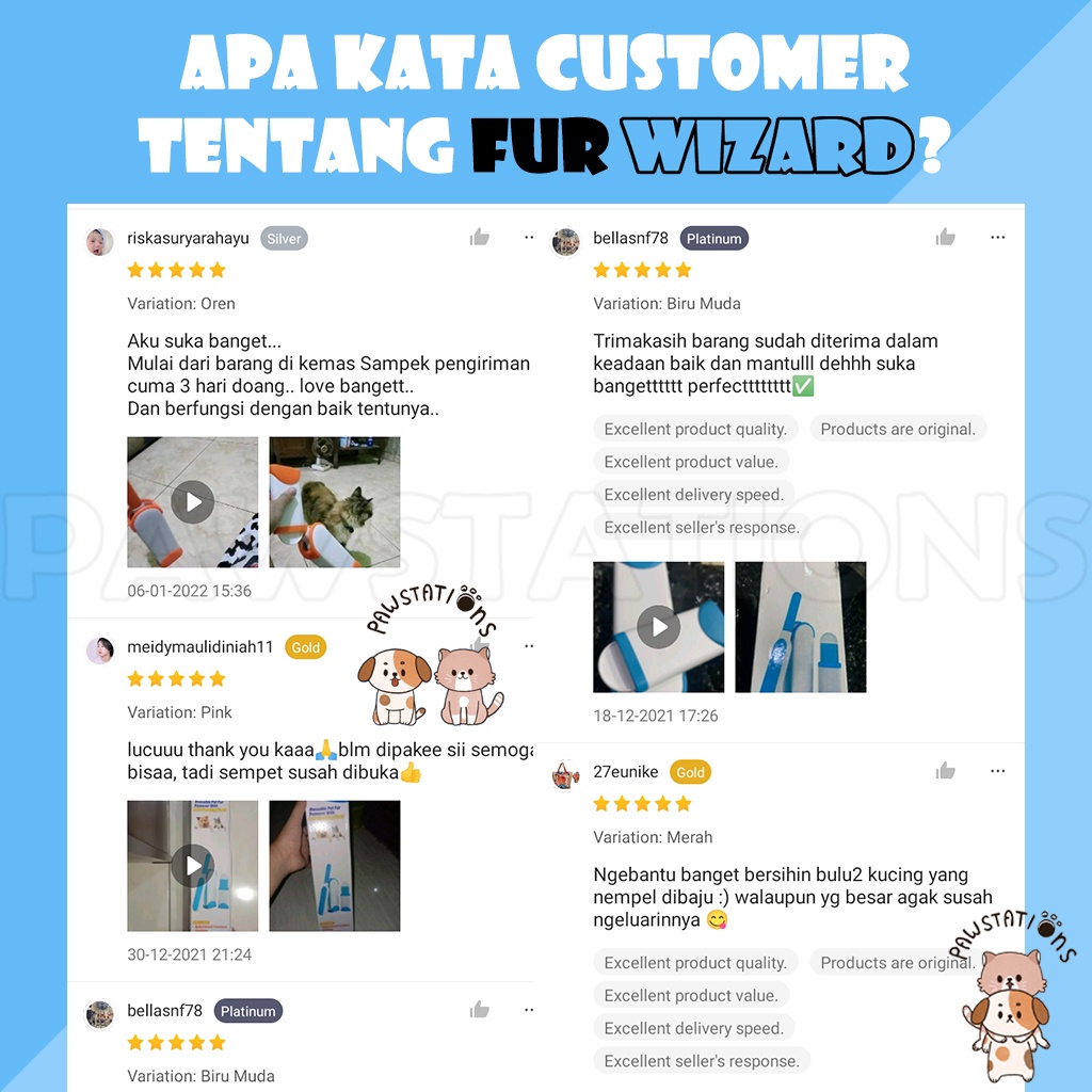 2 in 1 Sikat Pembersih Bulu Kucing / Anjing Furwizard Pet Hair Remover / Alat Pembersih Bulu Kucing &amp; Anjing