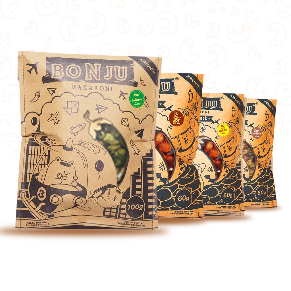 

PAKET BUNDLING 4 PCS MAKARONI BONJU 60GR + BONUS
