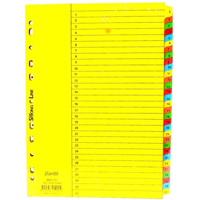 

BISA BAYAR DITEMPAT Bantex Cardboard Divider A4 31 Pages 1-31 6052 |Pembatas Binder Bantex CUCI GUDANG Kode 81
