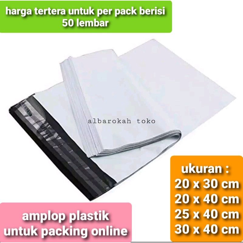 Plastik POLYMAILER premium warna pink, putih dan hitam / amplop plastik untuk packing paket online