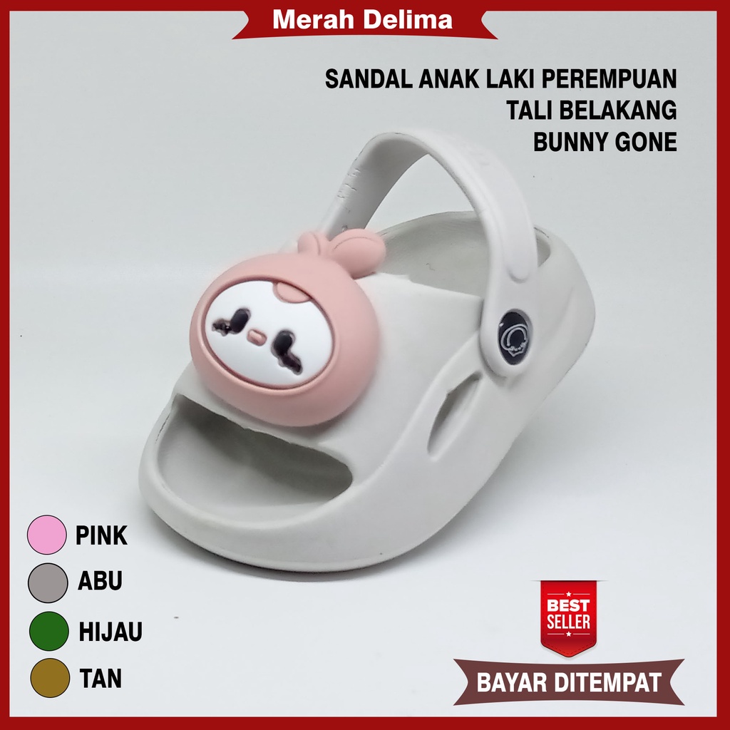 MD 79 - Sandal Anak Baim Tali Belakang Irsoe Bunny Gone / Sandal Anak Tali Belakang Model Baru