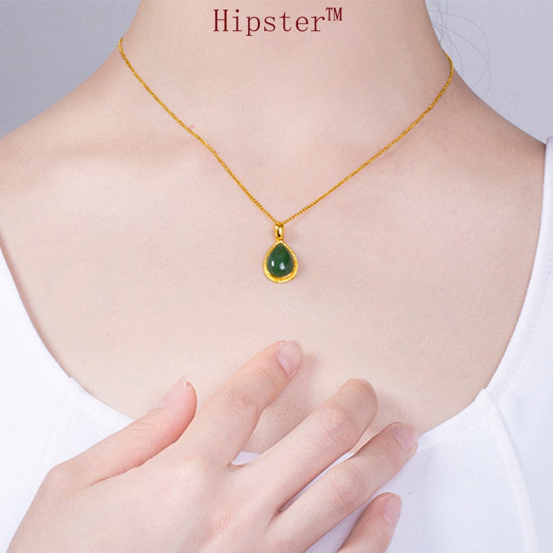 New Hot Sale Fashion Luxury Natural Hetian Jade Clavicle Chain Retro Elegant Necklace