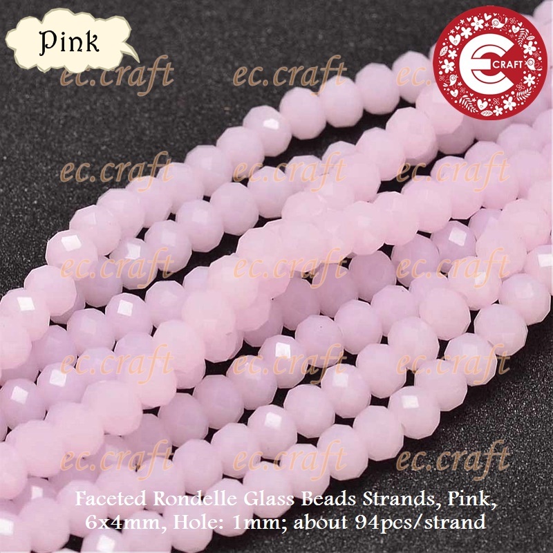 1 STRAND KRISTAL 6X4MM ABACUS GLASS BEADS