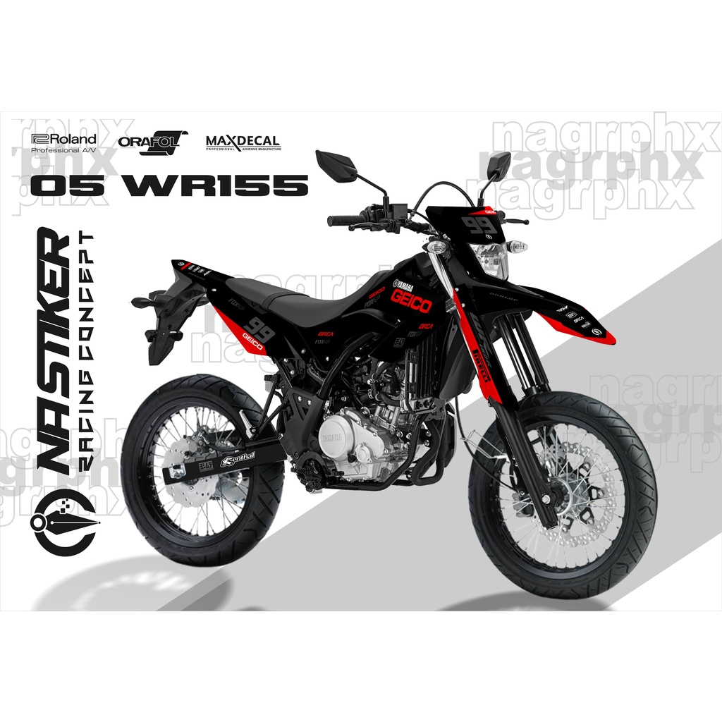 DECAL WR155 MERAH DOFF - stiker decal wr 155 full body custom free request