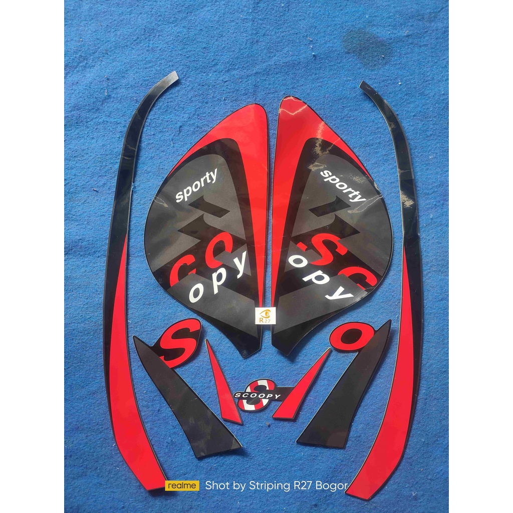 sticker striping stiker scoopy sporty 2022 hitam