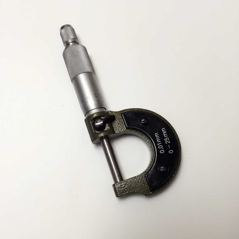 Micrometer 0-25mm 0.01mm - QST008 Silver Hitam