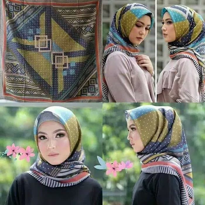 Unik Kerudung Segi Empat Deenay Kw Motif Bueno Voal Premium Scarf Diskon