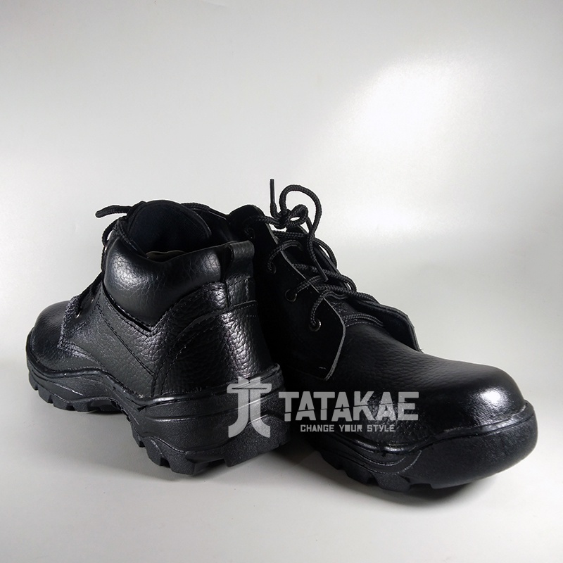 Sepatu Safety Ujung Besi Boot Hitam Pendek Tali King Kickress PDL PDH OB Kitchen