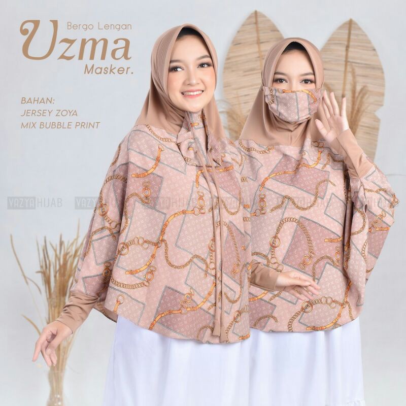 Bergo Lengan Uzma Masker/Hijab Lengan Uzma Masker/Hijab lengan Motif Bunga