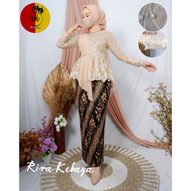 Seragam Kebaya Selendang Terlaris Blouse selendang Premium Nikahan Kebaya Aurora Selendang Murah