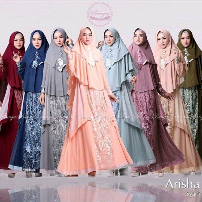 Gamis Set Arisha Syar'i Original Bungas By Ida Andriansyah