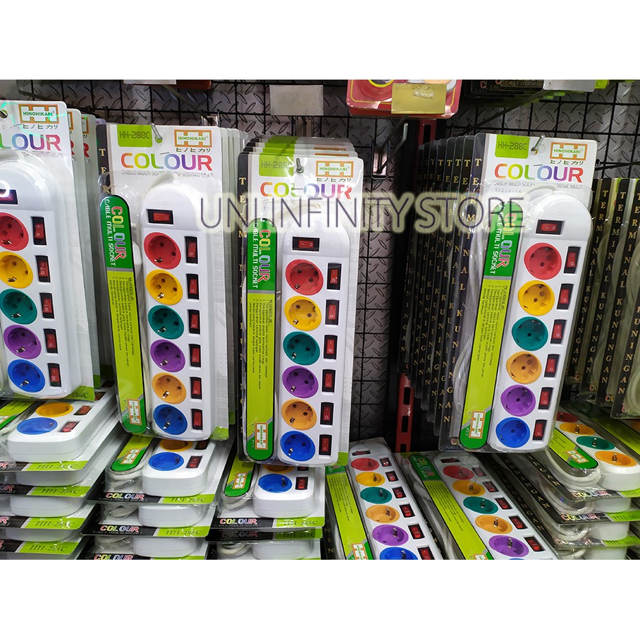 HINOHIKARI STOP KONTAK 6/5/4 LUBANG SAKLAR PANJANG KABEL 180CM KABEL MURNI TEMBAGA TERMINAL KUNINGAN