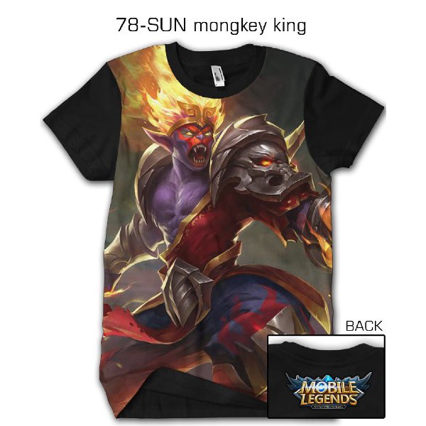 Kaos Mobile Legend kaos 3d game mobile legend legends SUN mongkey king 78 Baju Keren Cowok Cewek