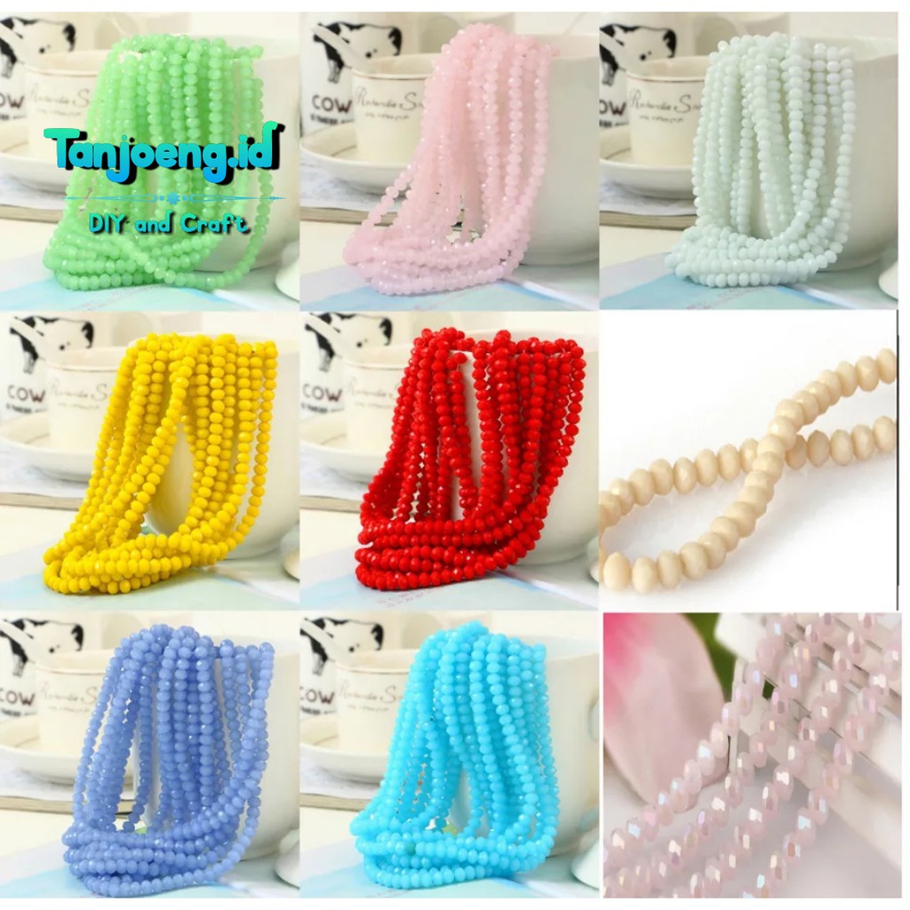 Manik Manik Kristal Ceko Crystal Beads Bahan Membuat Gelang