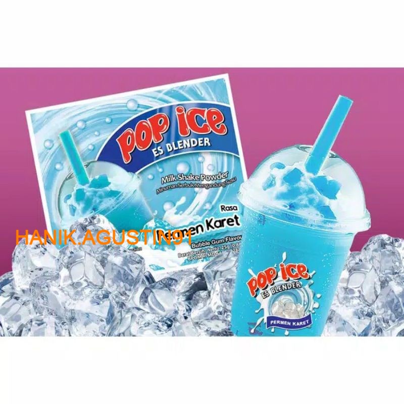 

Pop Ice Aneka Rasa Minuman Es Blender 25gr Murah BubleGum Permen Karet 1 renteng