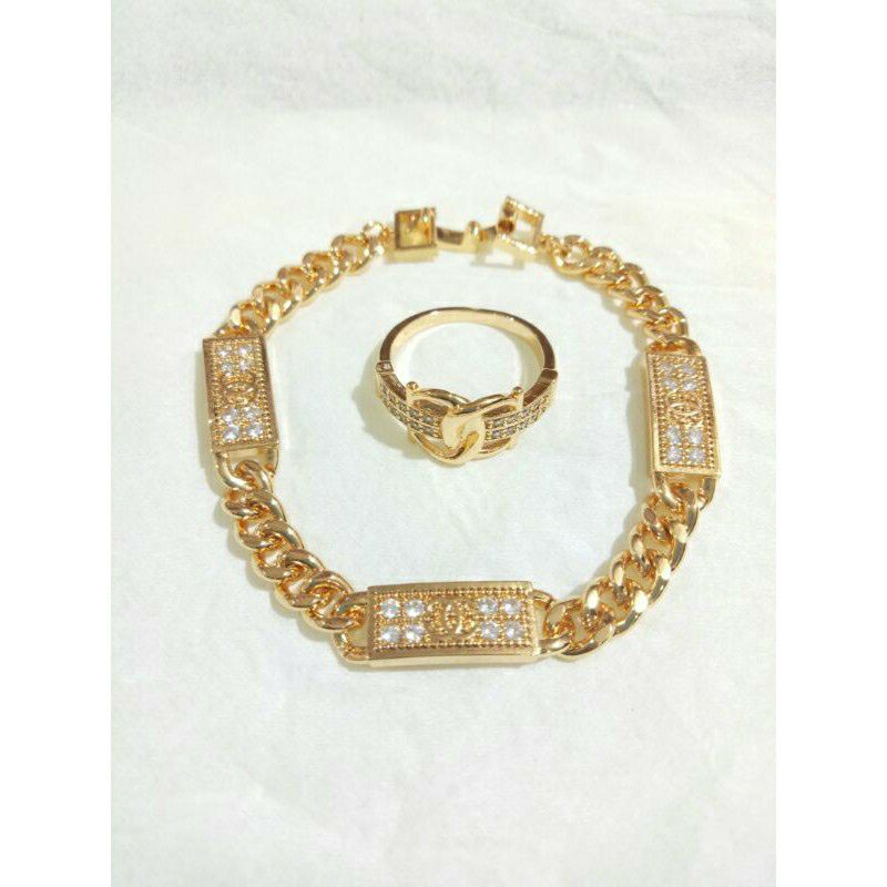 fourfashion gelang chennel plat plus cincin