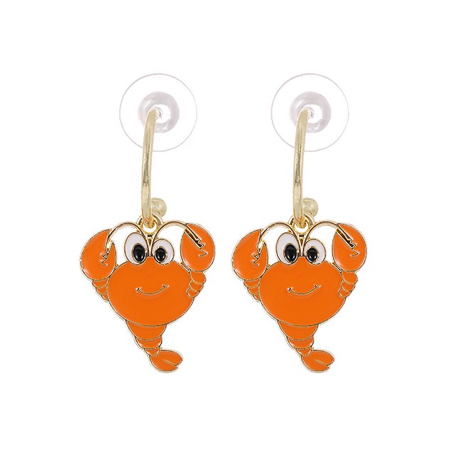 LRC Anting Tusuk Fashion Alloy Dripping Lobster Earrings K33601