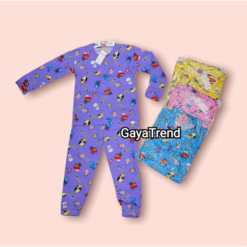 setelan baju anak panjang bts/piyama anak/baju tidur anak