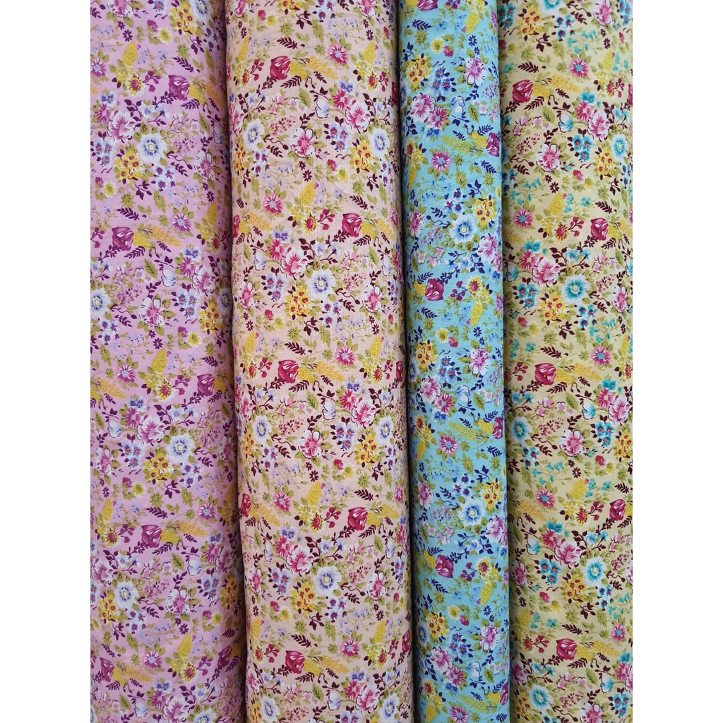 Kain Katun Jepang Motif Bunga Kecil