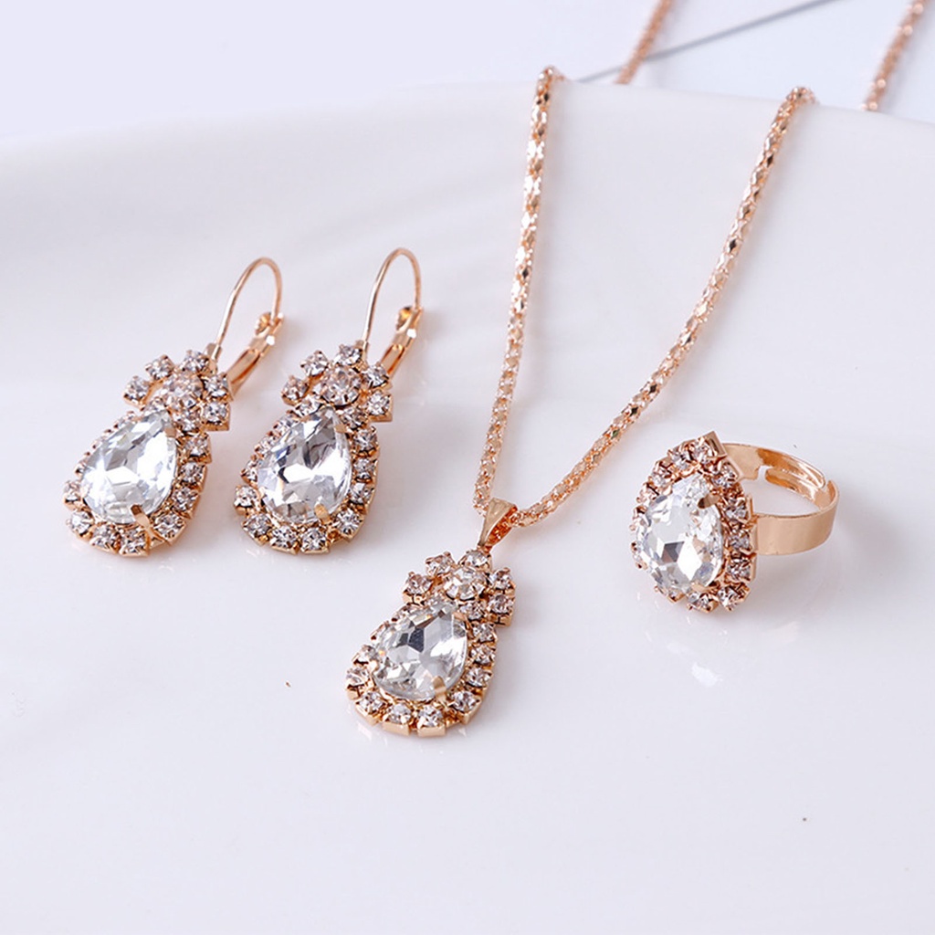 Hu Hu Hu Hu Hu Alat Bantu Pasang Kacamata♡ 3pcs / Set Kalung Liontin Bentuk Tetesan Air Tahan Aus Untuk Aksesoris Pernikahan